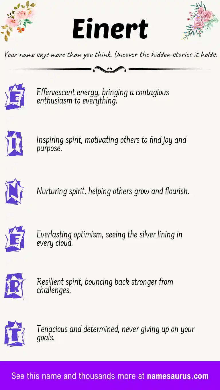 Acrostic poem about Einert.