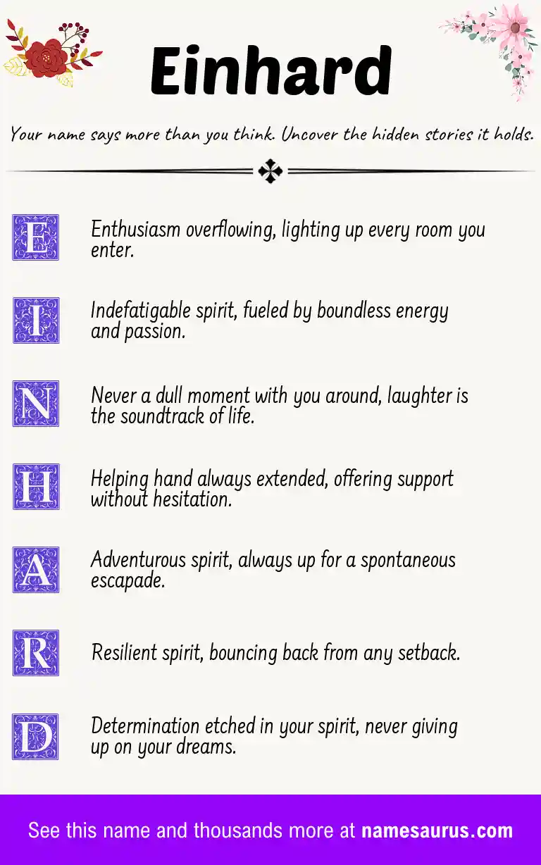 Acrostic poem about Einhard.