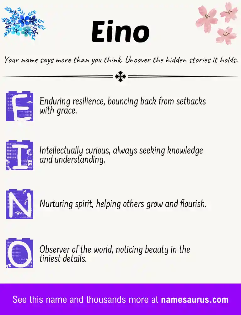 Acrostic poem about Eino.