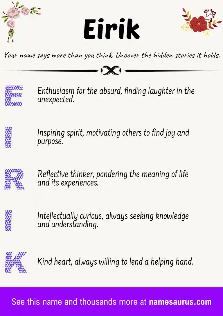 Acrostic poem about Eirik.