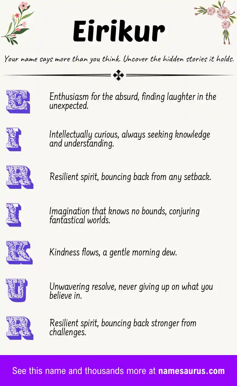Acrostic poem about Eirikur.