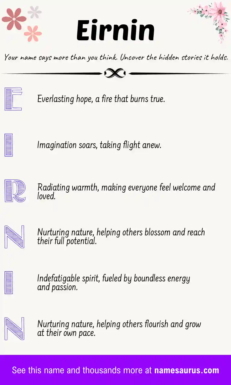 Acrostic poem about Eirnin.
