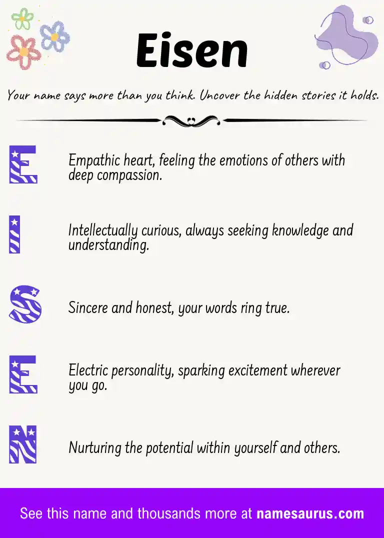 Acrostic poem about Eisen.