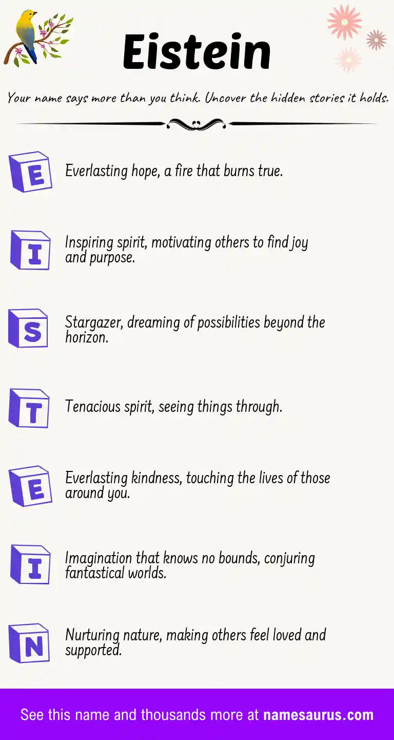 Acrostic poem about Eistein.