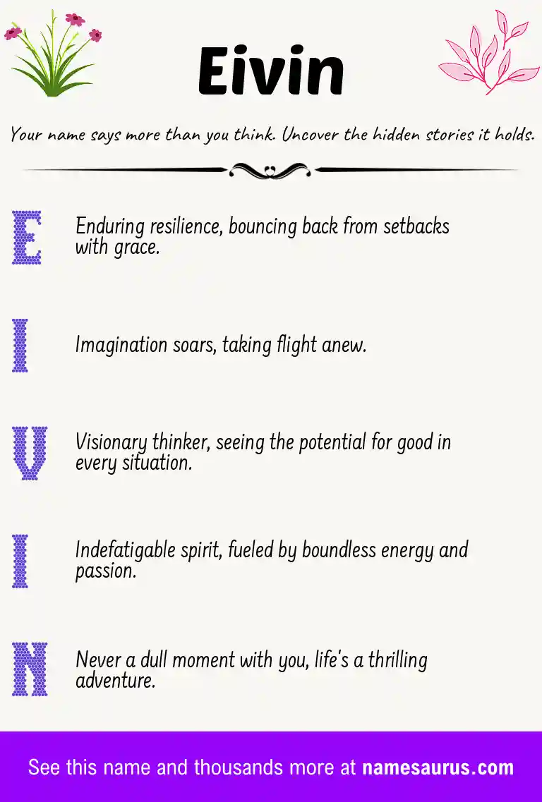 Acrostic poem about Eivin.