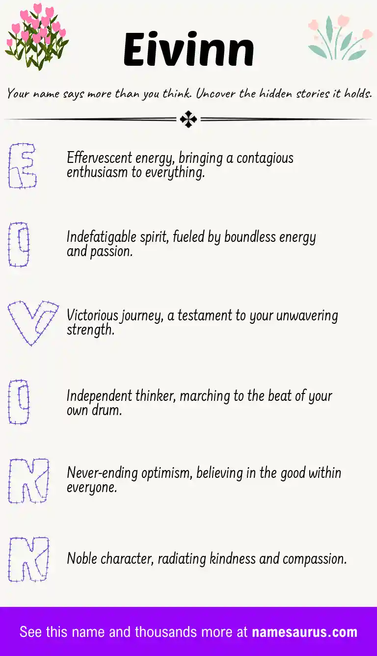 Acrostic poem about Eivinn.