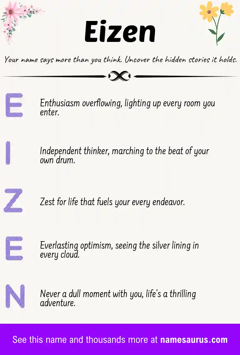 Acrostic poem about Eizen.