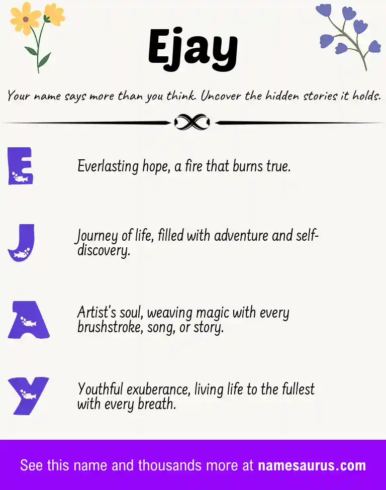 Acrostic poem about Ejay.