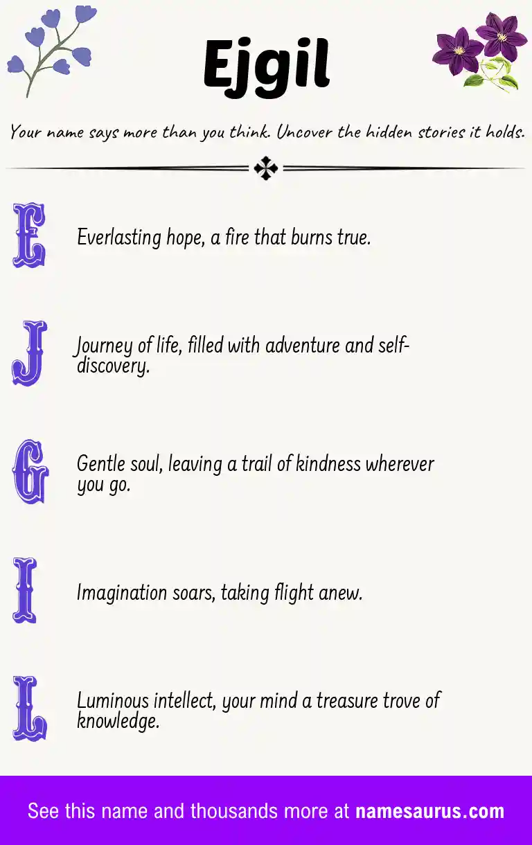 Acrostic poem about Ejgil.