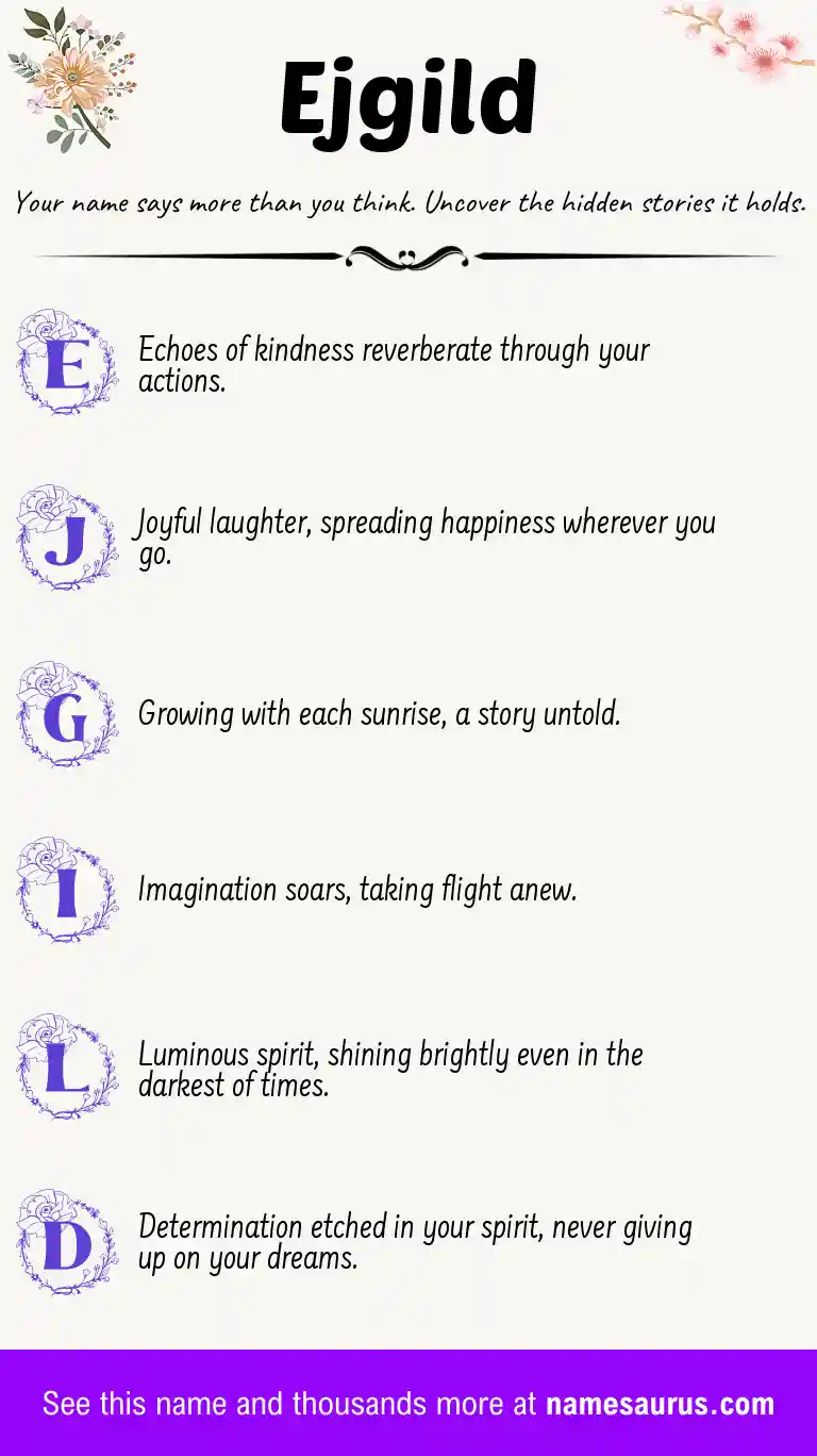 Acrostic poem about Ejgild.