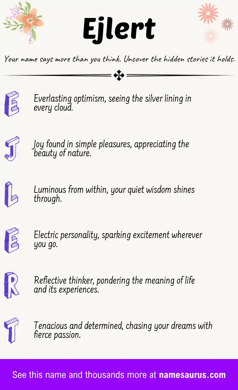Acrostic poem about Ejlert.