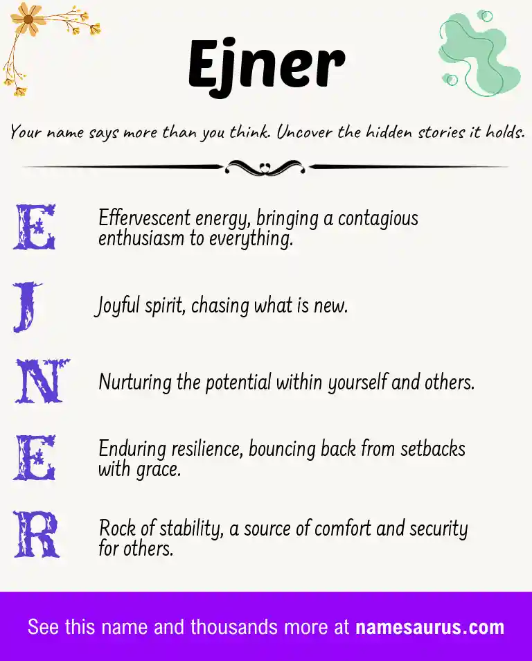Acrostic poem about Ejner.