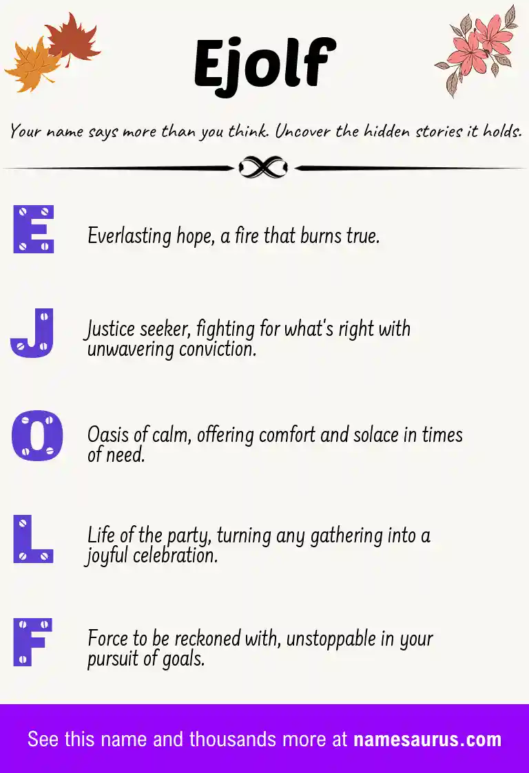 Acrostic poem about Ejolf.