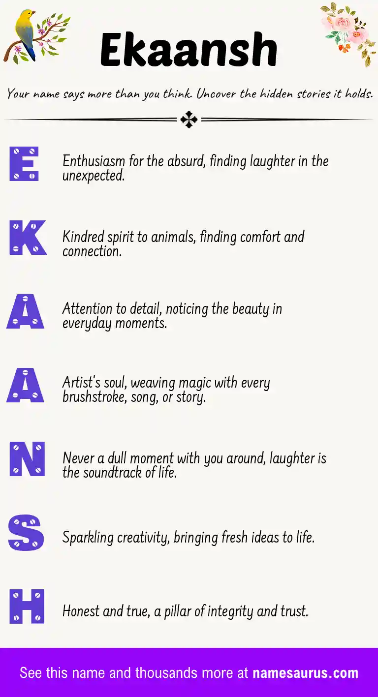 Acrostic poem about Ekaansh.