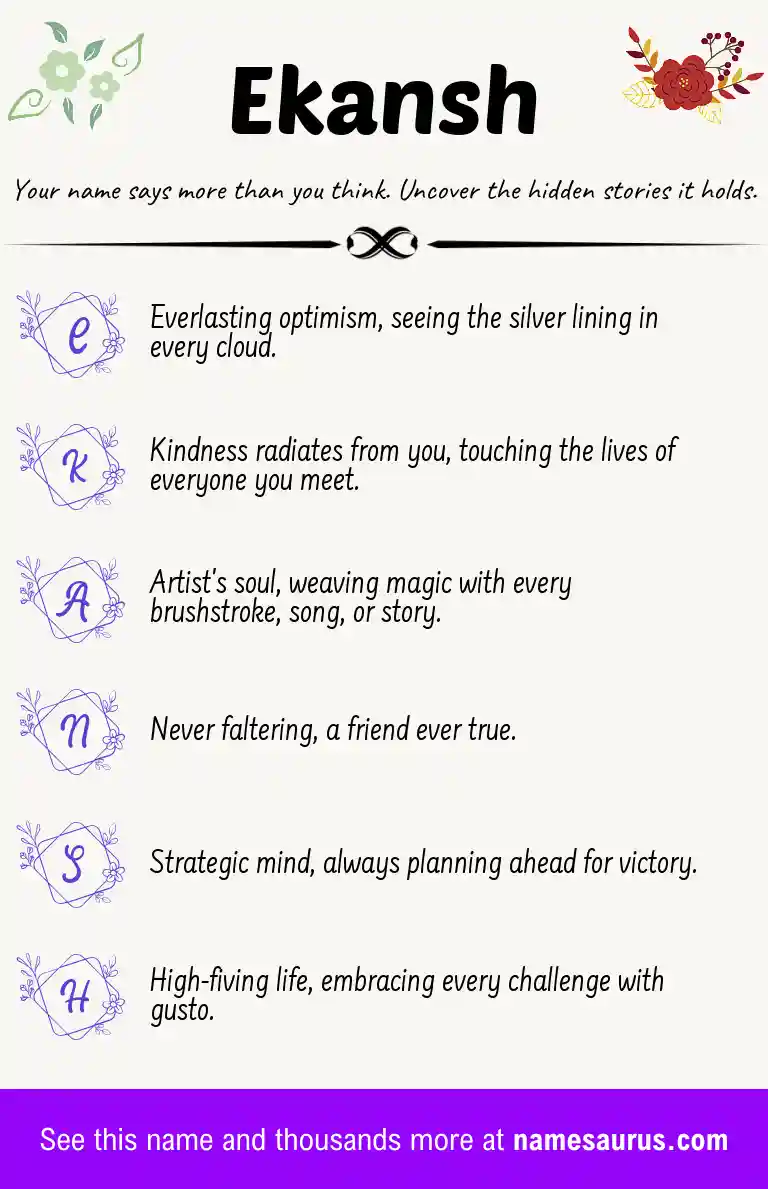 Acrostic poem about Ekansh.