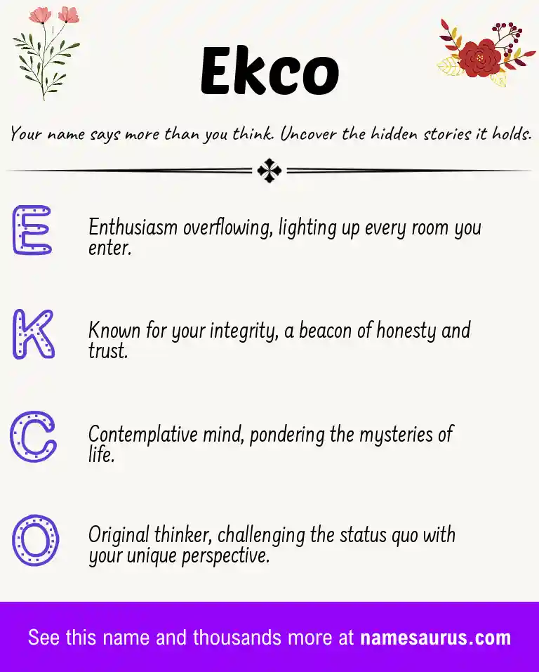 Acrostic poem about Ekco.