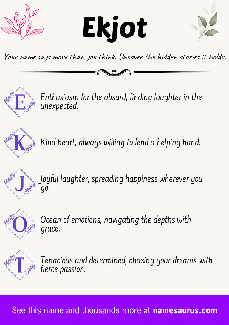 Acrostic poem about Ekjot.