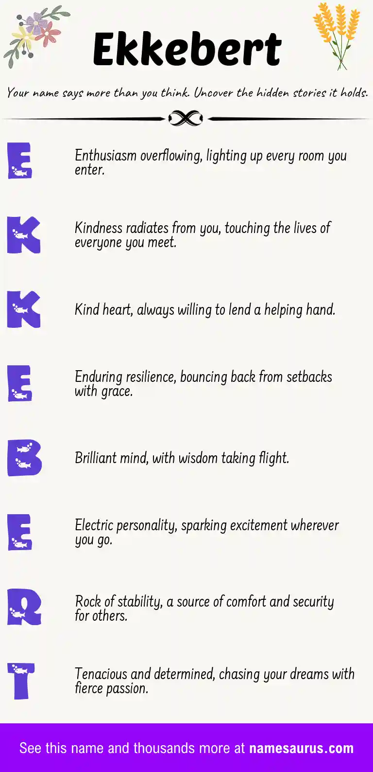 Acrostic poem about Ekkebert.
