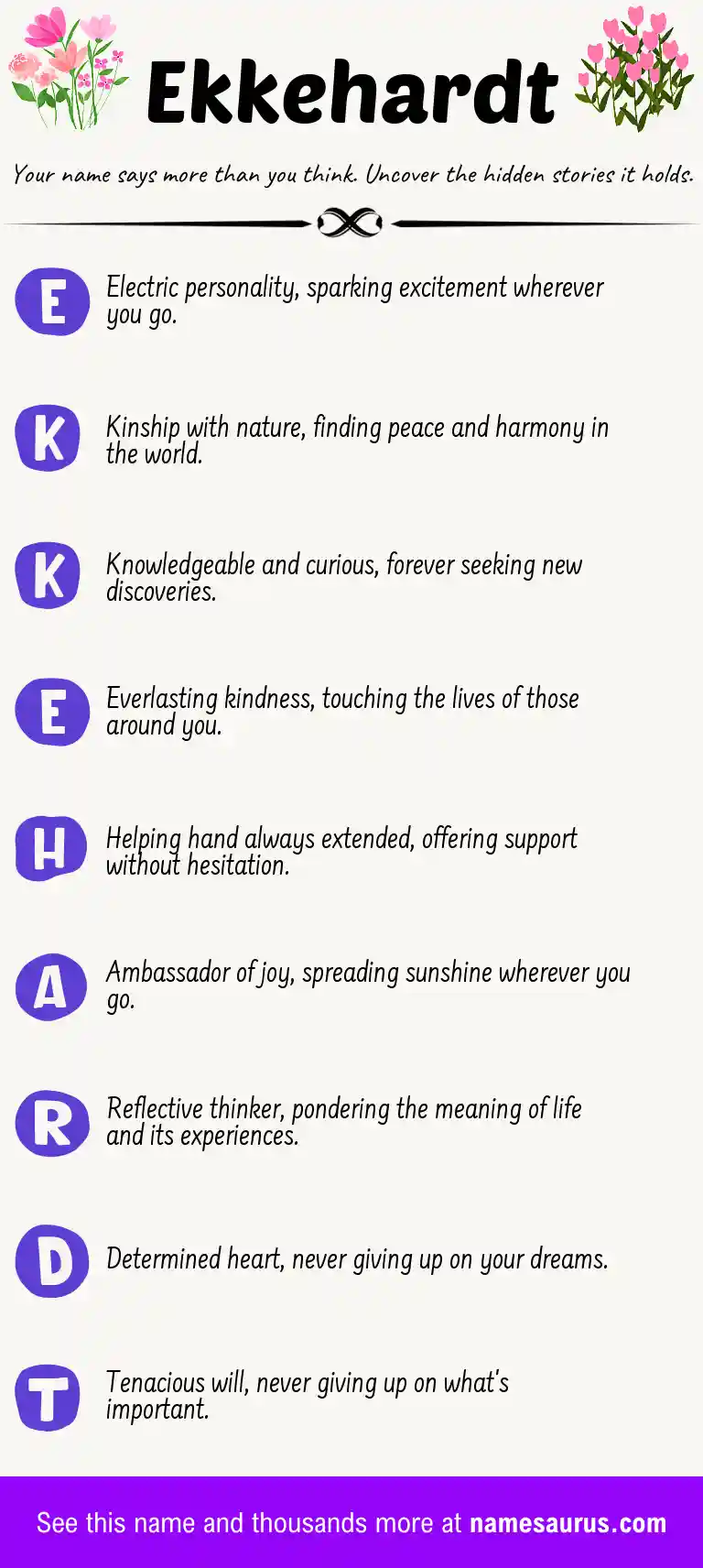 Acrostic poem about Ekkehardt.