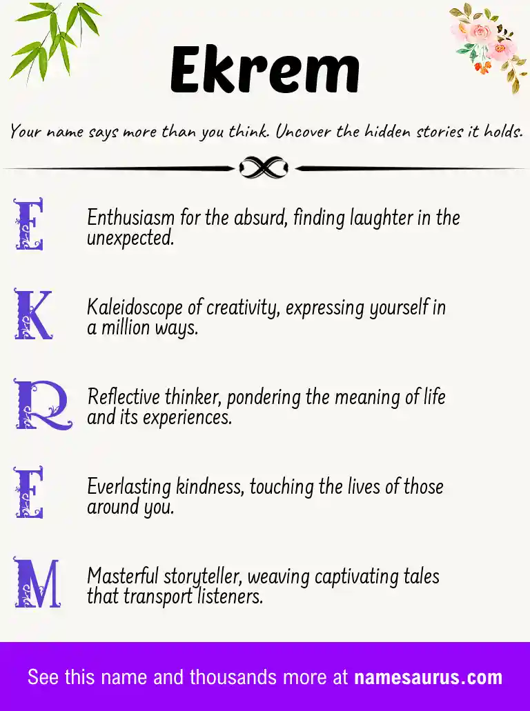 Acrostic poem about Ekrem.