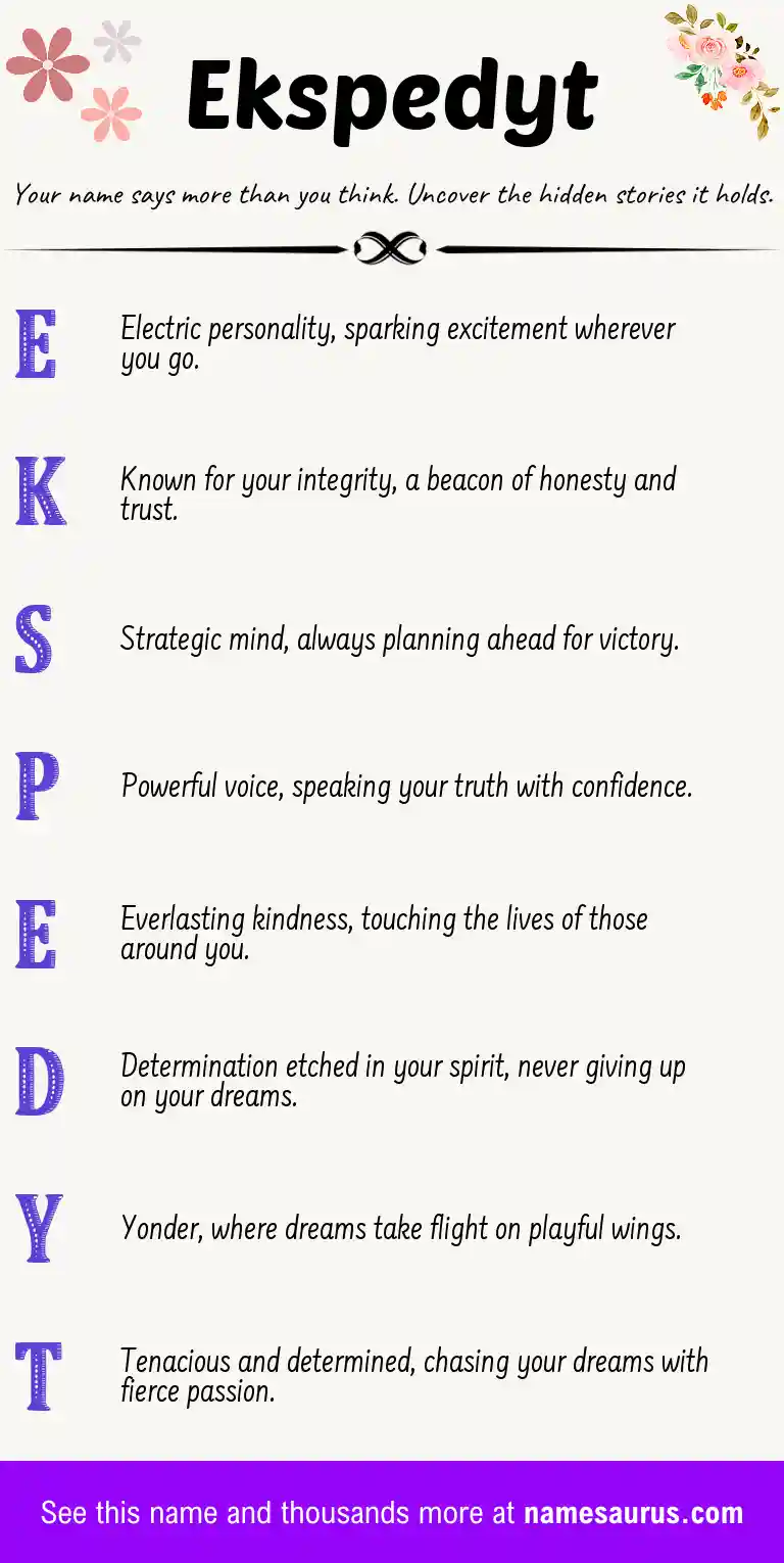 Acrostic poem about Ekspedyt.