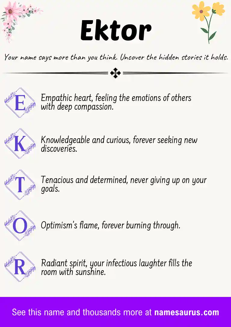 Acrostic poem about Ektor.