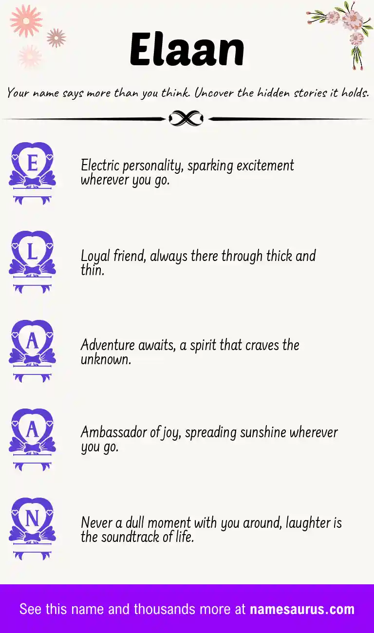 Acrostic poem about Elaan.