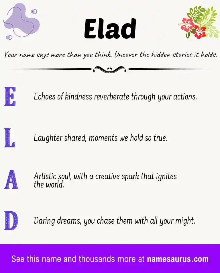Acrostic poem about Elad.