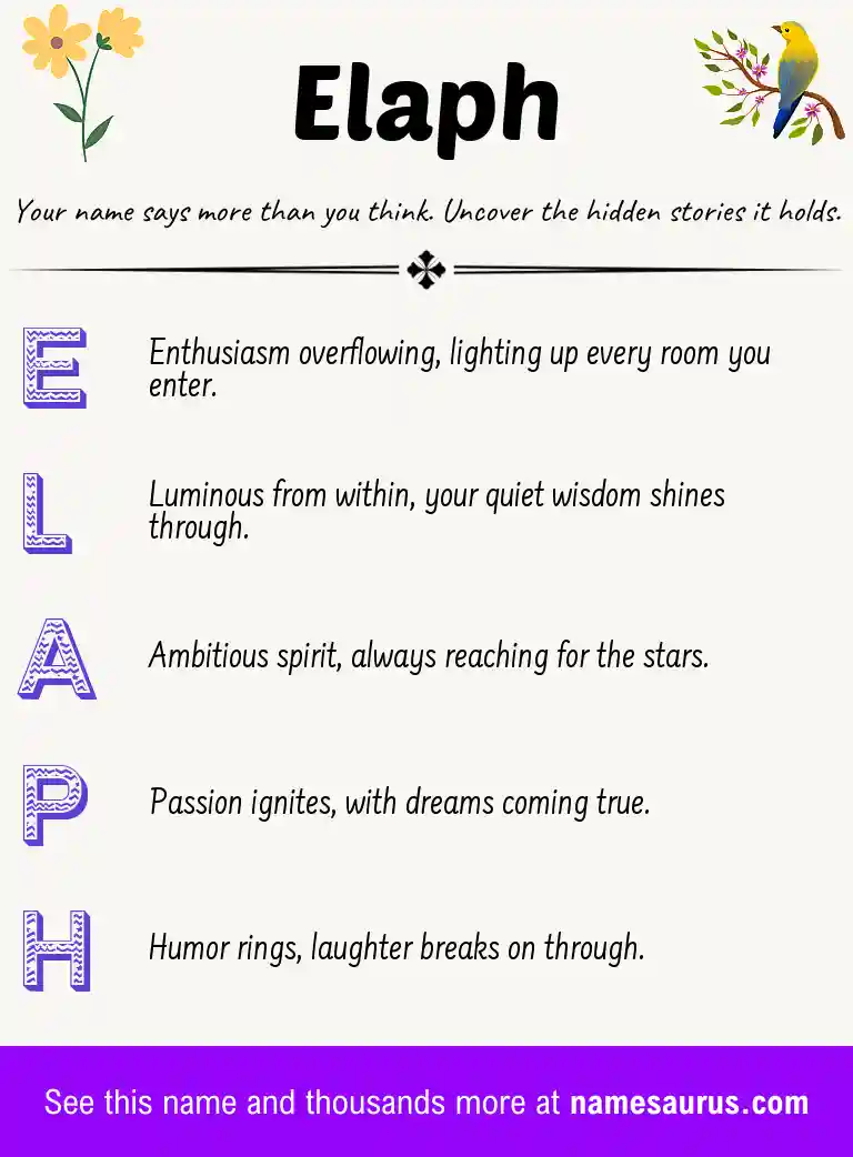 Acrostic poem about Elaph.