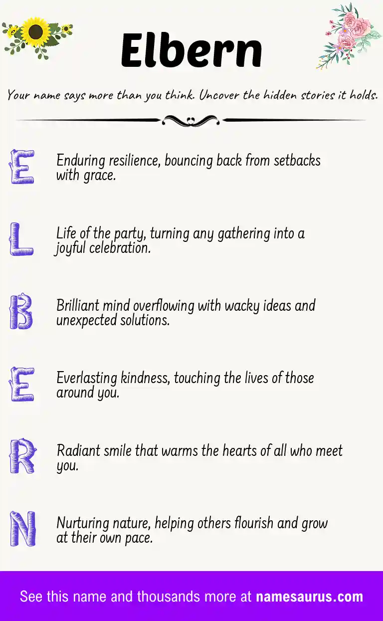 Acrostic poem about Elbern.