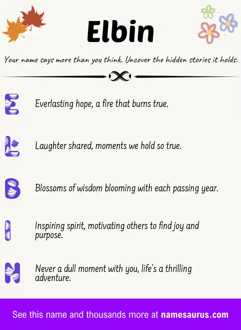 Acrostic poem about Elbin.