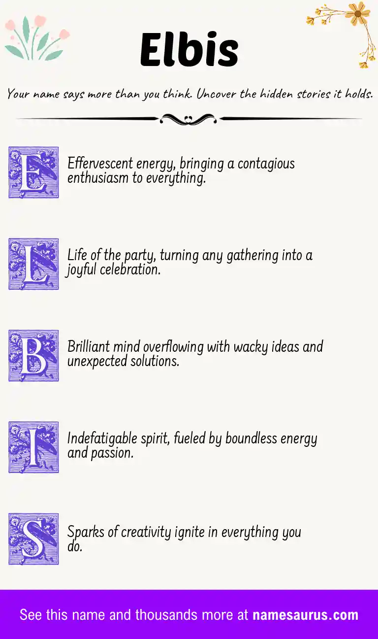 Acrostic poem about Elbis.