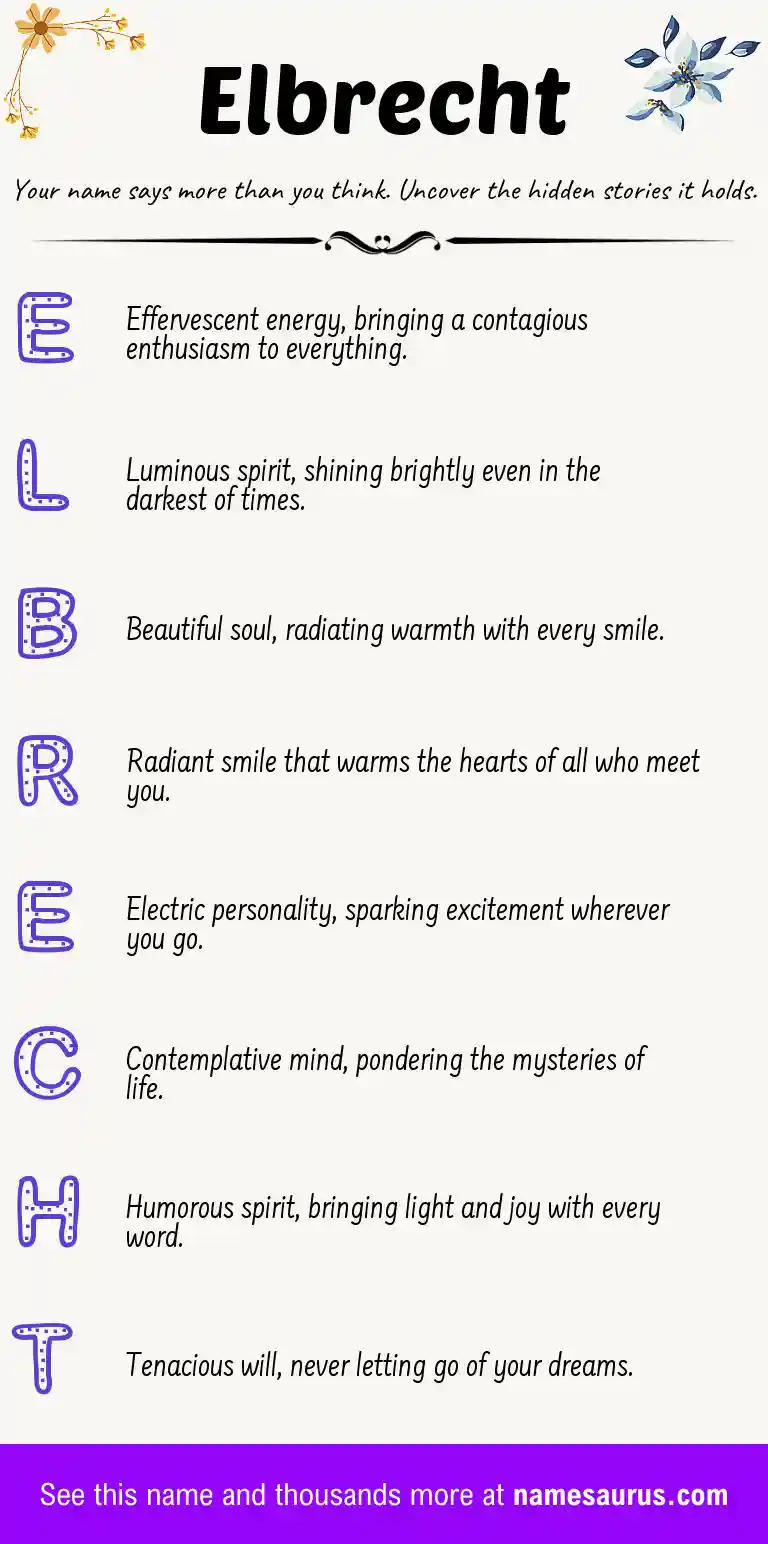 Acrostic poem about Elbrecht.