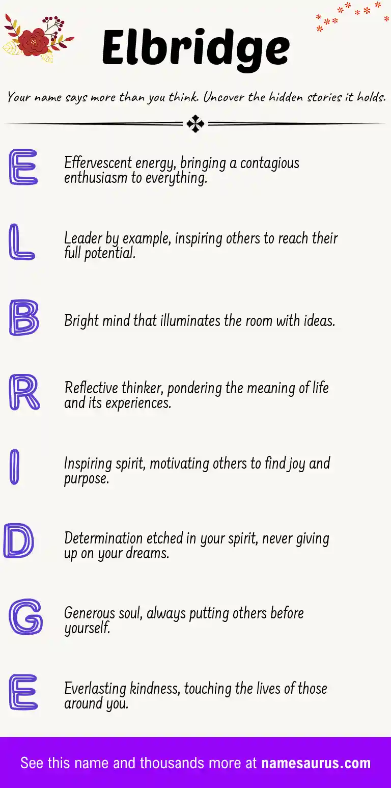 Acrostic poem about Elbridge.