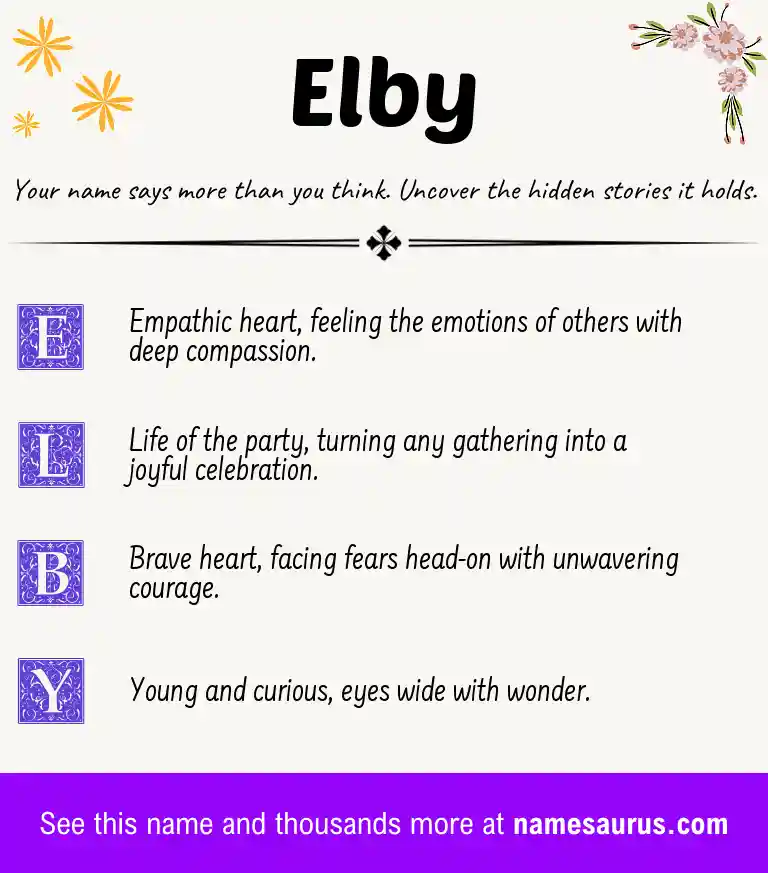 Acrostic poem about Elby.