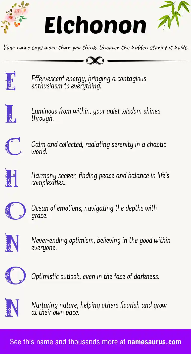 Acrostic poem about Elchonon.
