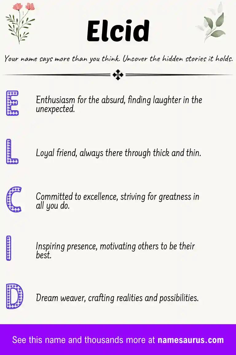 Acrostic poem about Elcid.