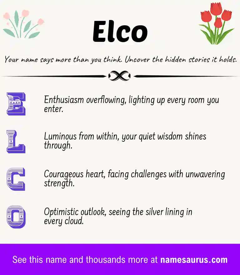 Acrostic poem about Elco.