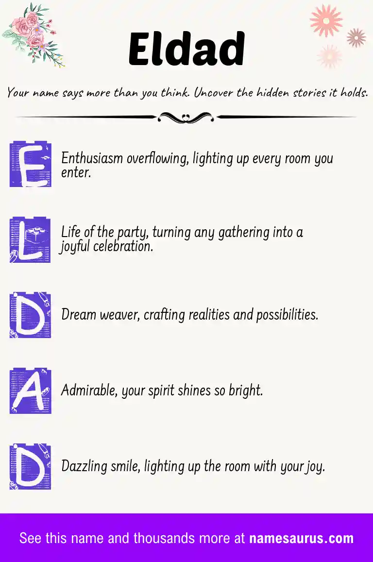 Acrostic poem about Eldad.