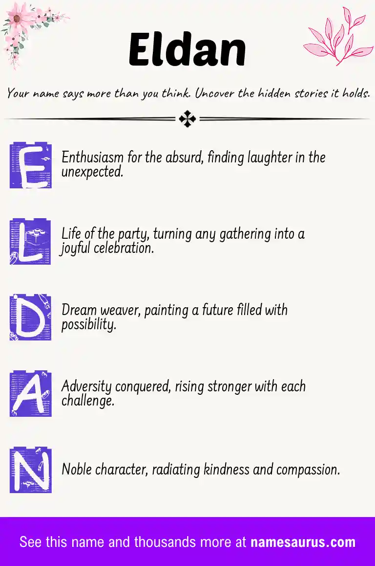 Acrostic poem about Eldan.