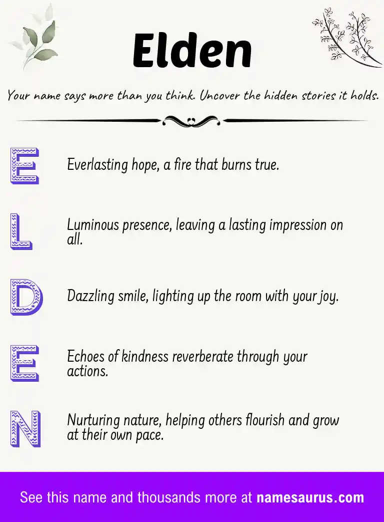 Acrostic poem about Elden.