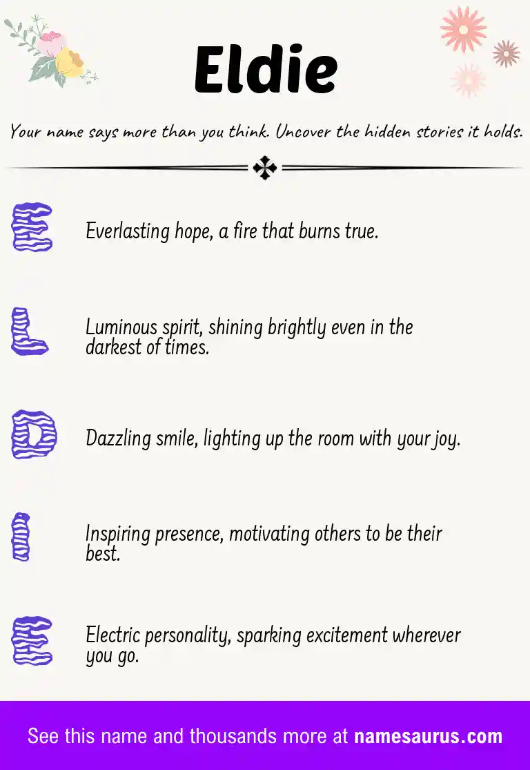 Acrostic poem about Eldie.