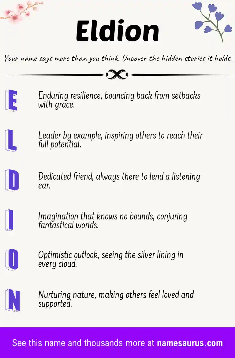 Acrostic poem about Eldion.