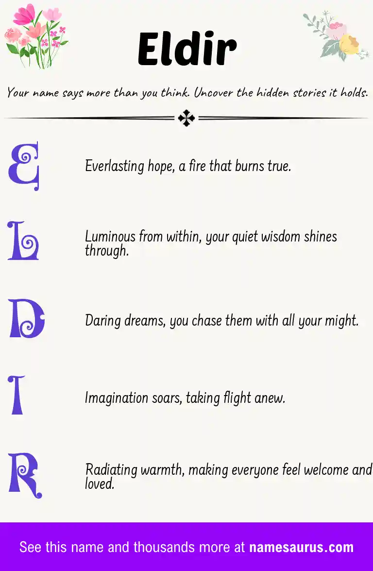 Acrostic poem about Eldir.
