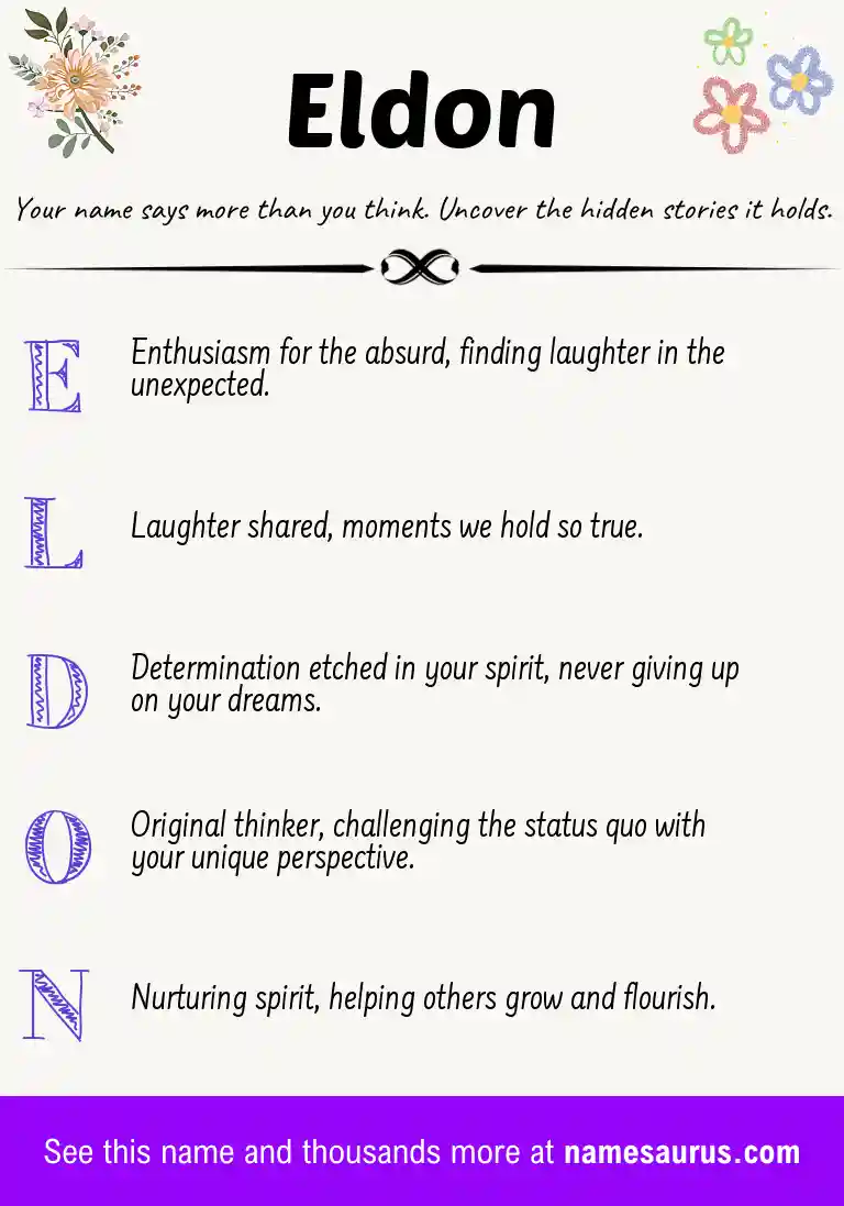 Acrostic poem about Eldon.