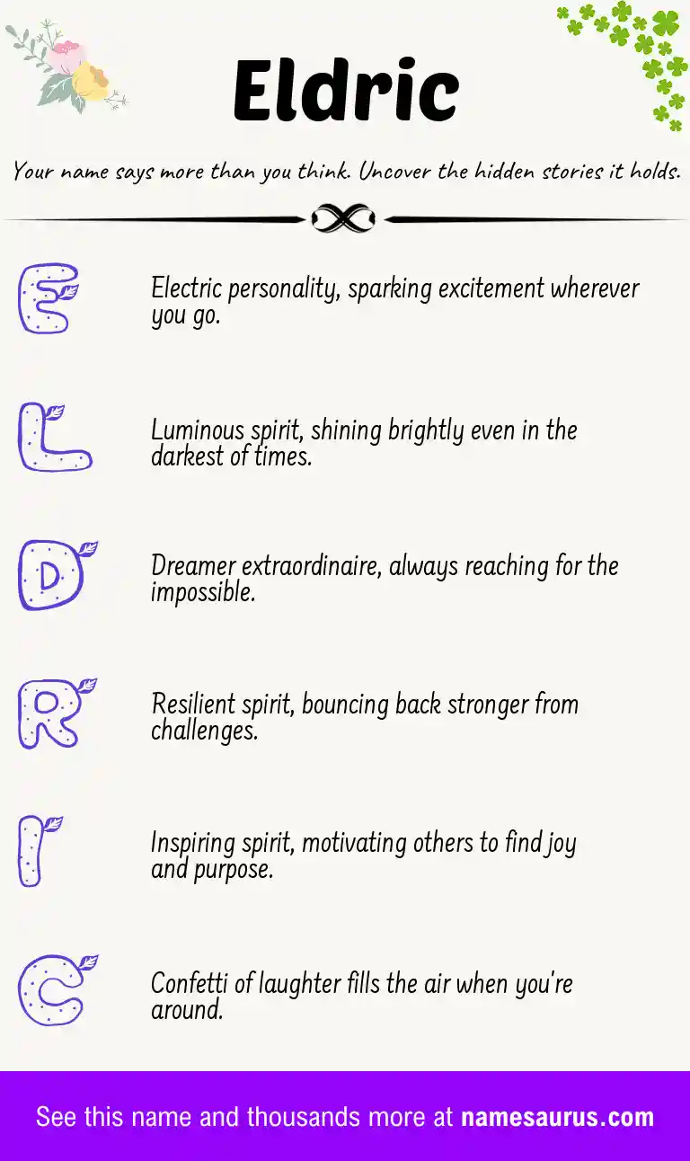 Acrostic poem about Eldric.