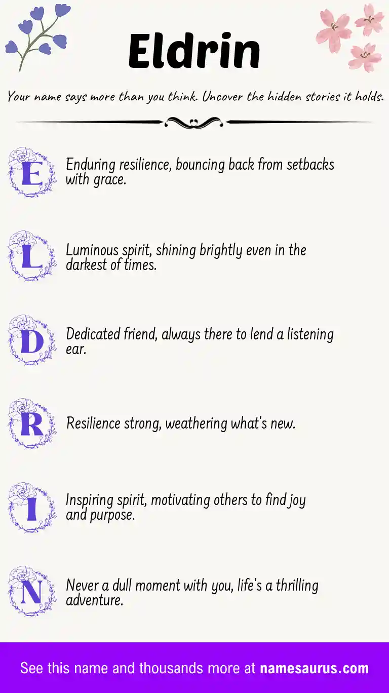 Acrostic poem about Eldrin.