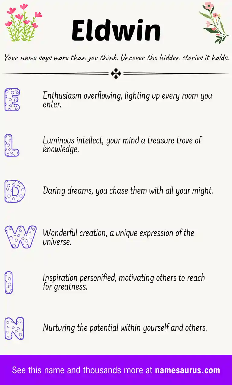 Acrostic poem about Eldwin.