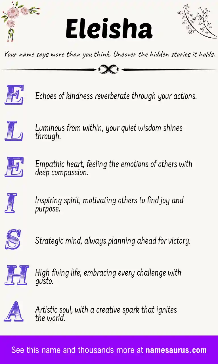 Acrostic poem about Eleisha.