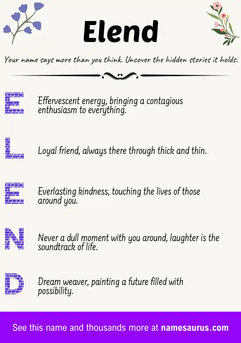 Acrostic poem about Elend.